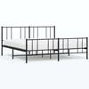 vidaXL Metal Bed Frame without Mattress with Footboard Black 193x203cm