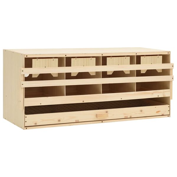 vidaXL Chicken Laying Nest 4 Compartments 106x40x45 cm Solid Pine Wood