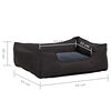 vidaXL Dog Bed Dark Grey 65x50x20 cm Linen Look Fleece