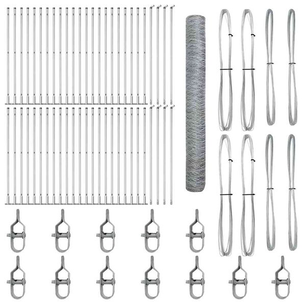 vidaXL Fence Post Silver 100 x 1.2 m (50 mm mesh) Steel