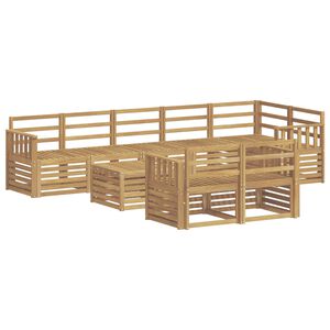 vidaXL Outdoor Sofa Set 9 pcs White Solid Acacia Wood
