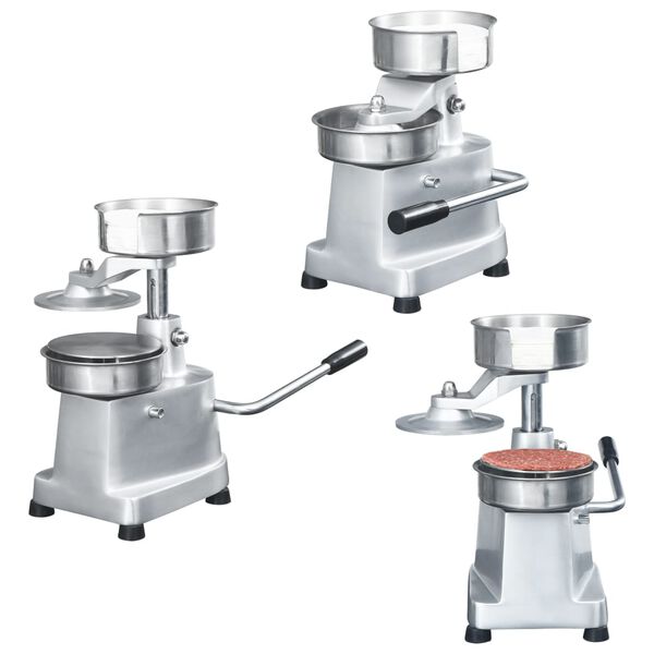 vidaXL Hamburger Press Machine with 500 Patty Papers Aluminium 13 cm