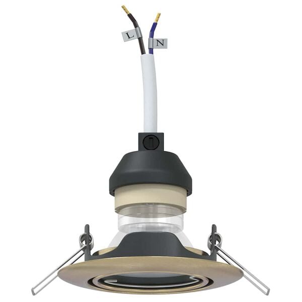 vidaXL Spotlight 24 pcs Brass 9 x 9 x 2.5 cm Metal