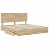 vidaXL Storage Bed with Drawer Sonoma Oak 180 x 200 cm Engineered Wood