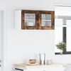 vidaXL Hanging Cabinet with Door Smoked Oak and White 80 x 31 x 40 cm