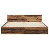 vidaXL Bed Frame with Headboard Old Wood 200 x 200 cm Engineered Wood