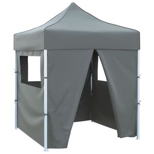vidaXL Professional Folding Party Tent with 4 Sidewalls 2x2 m Steel Anthracite
