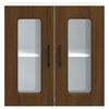 vidaXL Kitchen Wall Cabinet with Glass Door Kalmar Brown Oak Engineered Wood
