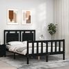 vidaXL Bed Frame without Mattress Black Double Solid Wood Pine