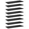 vidaXL Bookshelf Boards 8 pcs High Gloss Black 80x30x1,5 cm Engineered Wood