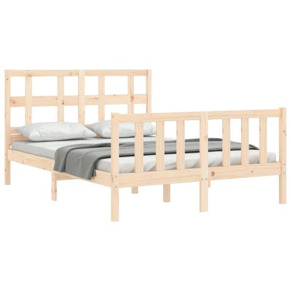 vidaXL Bed Frame without Mattress Small Double Solid Wood Pine
