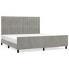 vidaXL Bed Frame without Mattress Light Grey Velvet