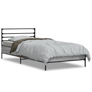vidaXL Bed Frame without Mattress Grey Sonoma 90x190 cm Single