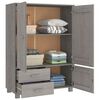 vidaXL Wardrobe HAMAR Light Grey 99x45x137 cm Solid Wood Pine