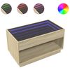 vidaXL Coffee Table with Infinity LED Sonoma Oak 90x50x50 cm