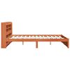 vidaXL Bed Frame with Headboard Wax Brown 150 x 200 cm Solid Pine Wood