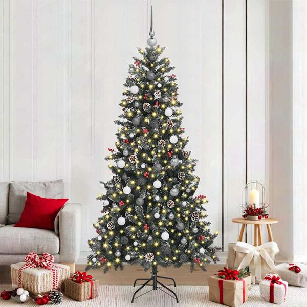 vidaXL Artificial Christmas Tree with 300 LEDs with Stand Green 210 cm