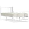 vidaXL Metal Bed Frame without Mattress with Footboard White 90x200cm