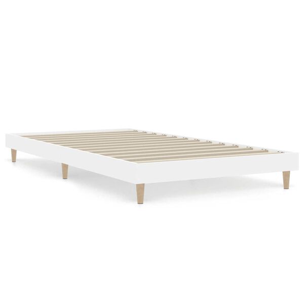 vidaXL Bed Frame without Mattress White 90x190 cm Single Engineered Wood