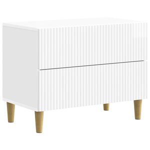 vidaXL Bedside Cabinet with Drawer High Gloss White 62 x 34.5 x 48 cm