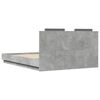 vidaXL Bed Frame with LED without Mattress Concrete Grey 140x200 cm