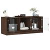 vidaXL TV Cabinet with Glass Doors Brown Oak 102x37x42 cm