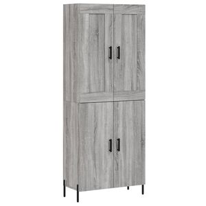 vidaXL Highboard Grey Sonoma 69.5x34x180 cm Engineered Wood
