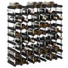 vidaXL Wine Rack for 72 Bottles Black Solid Pine Wood