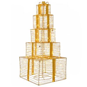 vidaXL Christmas LED Gift Box Stack 250 LEDs Warm White