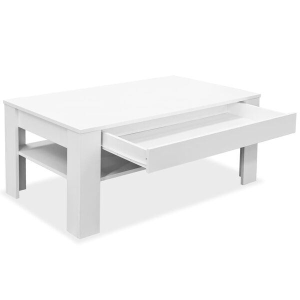 vidaXL Coffee Table Engineered Wood 110x65x48 cm White