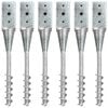 vidaXL Ground Spikes 6 pcs Silver 7x7x56 cm Galvanised Steel