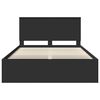 vidaXL Bed Frame with Headboard Black 135 x 190 cm Solid Pine Wood