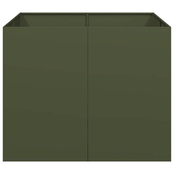 vidaXL Planter Olive Green 100x100x80 cm Steel