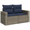 vidaXL 9 Piece Garden Sofa Set with Cushions Grey Poly Rattan Acacia