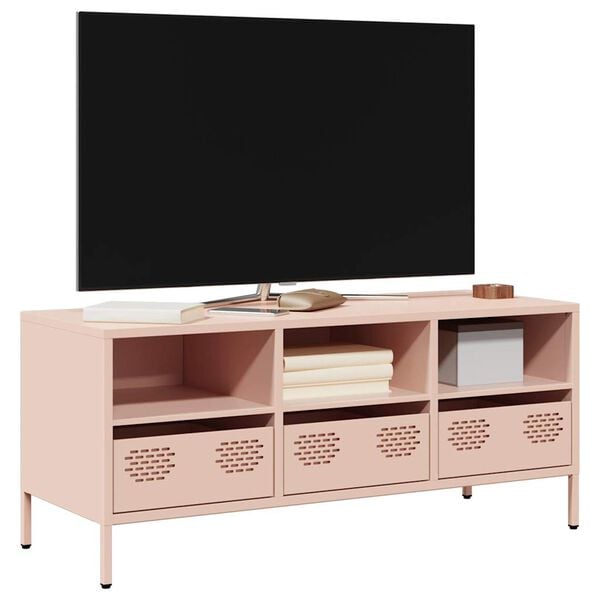 vidaXL TV Cabinet Pink 101.5x39x43.5 cm Cold-rolled Steel