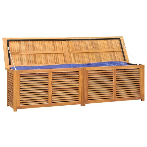 vidaXL Garden Storage Box with Bag 200x50x55 cm Solid Wood Teak