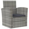 vidaXL 16 Piece Garden Lounge Set with Cushions Poly Rattan Grey