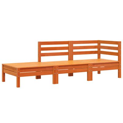 vidaXL Garden Sofa 3-Seater Wax Brown Solid Wood Pine
