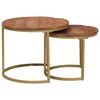 vidaXL Nesting Coffee Tables 2 pcs Solid Mango Wood and Steel