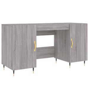 vidaXL Desk Grey Sonoma 140x50x75 cm Engineered Wood