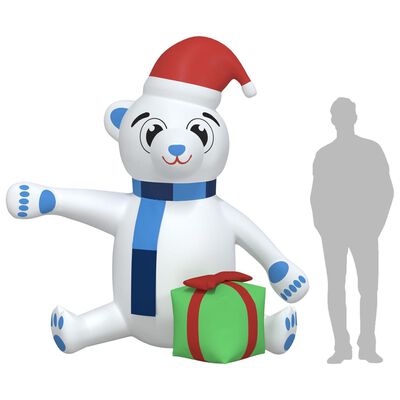 vidaXL Christmas Inflatable Teddy Bear LED 180 cm