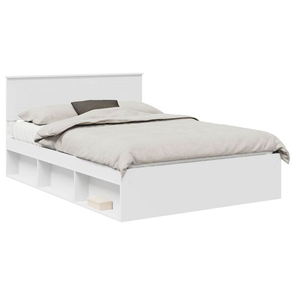 vidaXL Bed Frame with Headboard White 150 x 200 cm Engineered wood