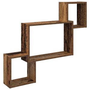 vidaXL Wall Shelf Wall-Mounted Old Wood 91.5 x 15 x 76 cm