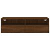 vidaXL TV Wall Cabinet Brown Oak 100x30x30 cm Engineered Wood