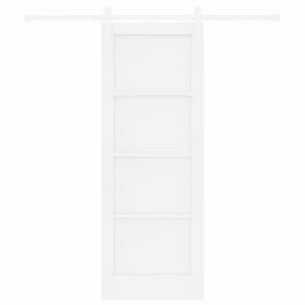 vidaXL Sliding Door White 73.5 x 198.5 cm Solid Pine Wood