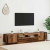 vidaXL TV Cabinet with LED Lights Old Wood 200x35x40 cm Engineered Wood