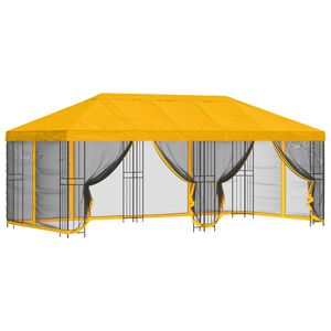 vidaXL 6 x 3 m Yellow Polyester and Steel 190 gsm