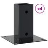 vidaXL Post Bases Square 4 pcs Anthracite 61x61 mm Powder-coated Steel