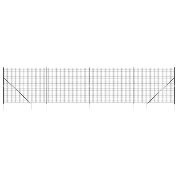 vidaXL Wire Mesh Fence with Spike Anchors Anthracite 1.4x10 m