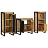 vidaXL Bathroom Furniture Set with Door 3 pcs Brown Solid Reclaim Wood